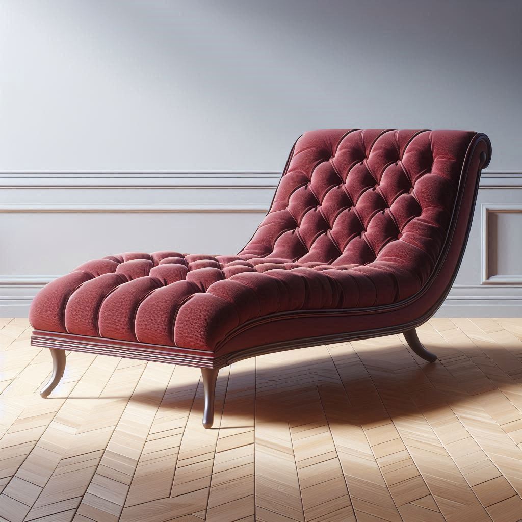 Falu red velvet chaise