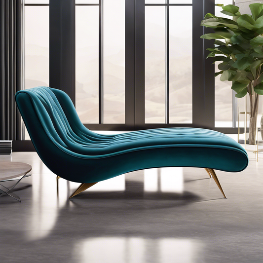 Green velvet chaise