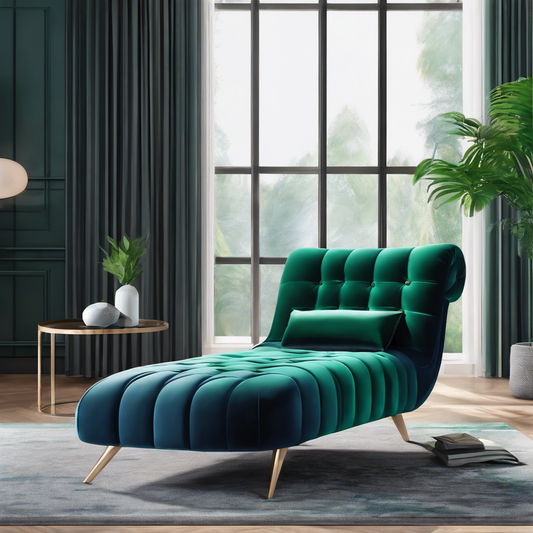 Green velvet chaise